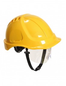 Portwest PW54 - Endurance Plus Visor Helmet - Yellow Personal Protective Equipment 